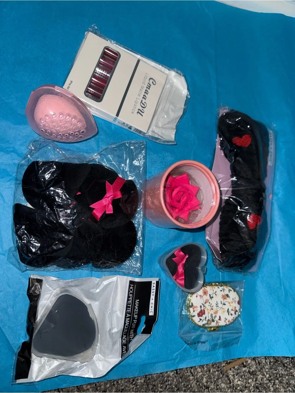 Women Accessories Black & Pink Makeup Accessory Set